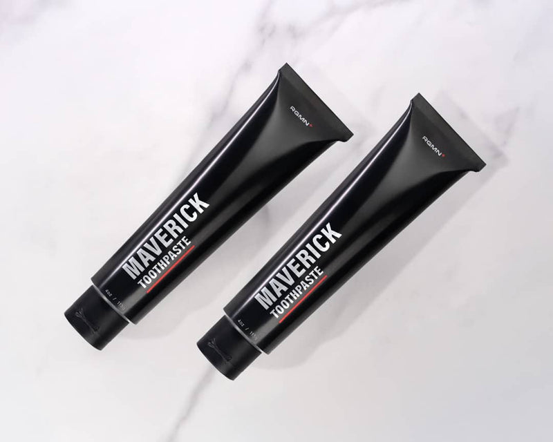 Two tubes of MAVERICK Toothpaste