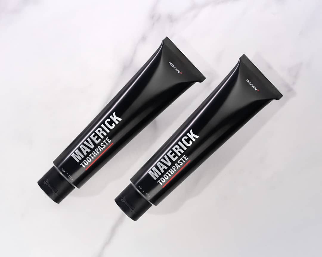 Two tubes of MAVERICK Toothpaste